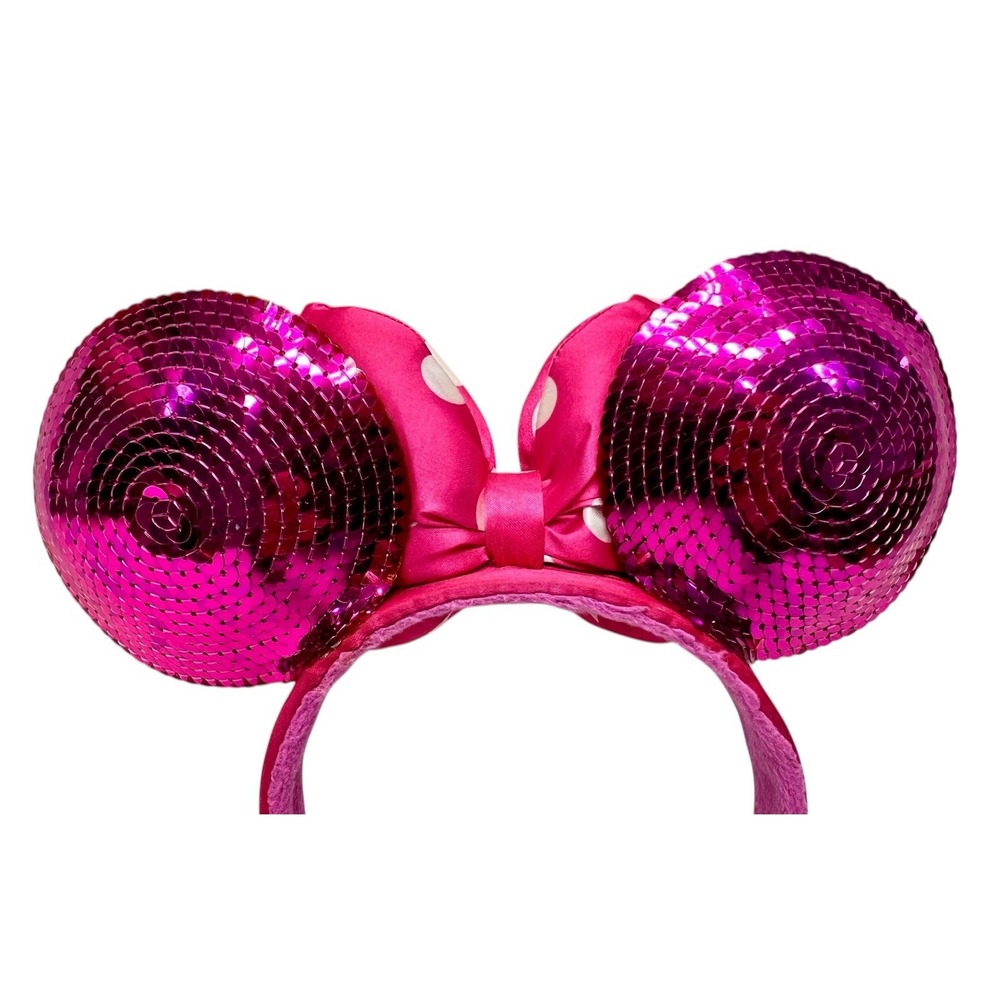 Original Disney Parks Pink W Pink Polka Dot Bow Minnie Ears - Picture 9 of 10